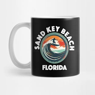 Sand Key Beach - Florida (with White Lettering) Mug